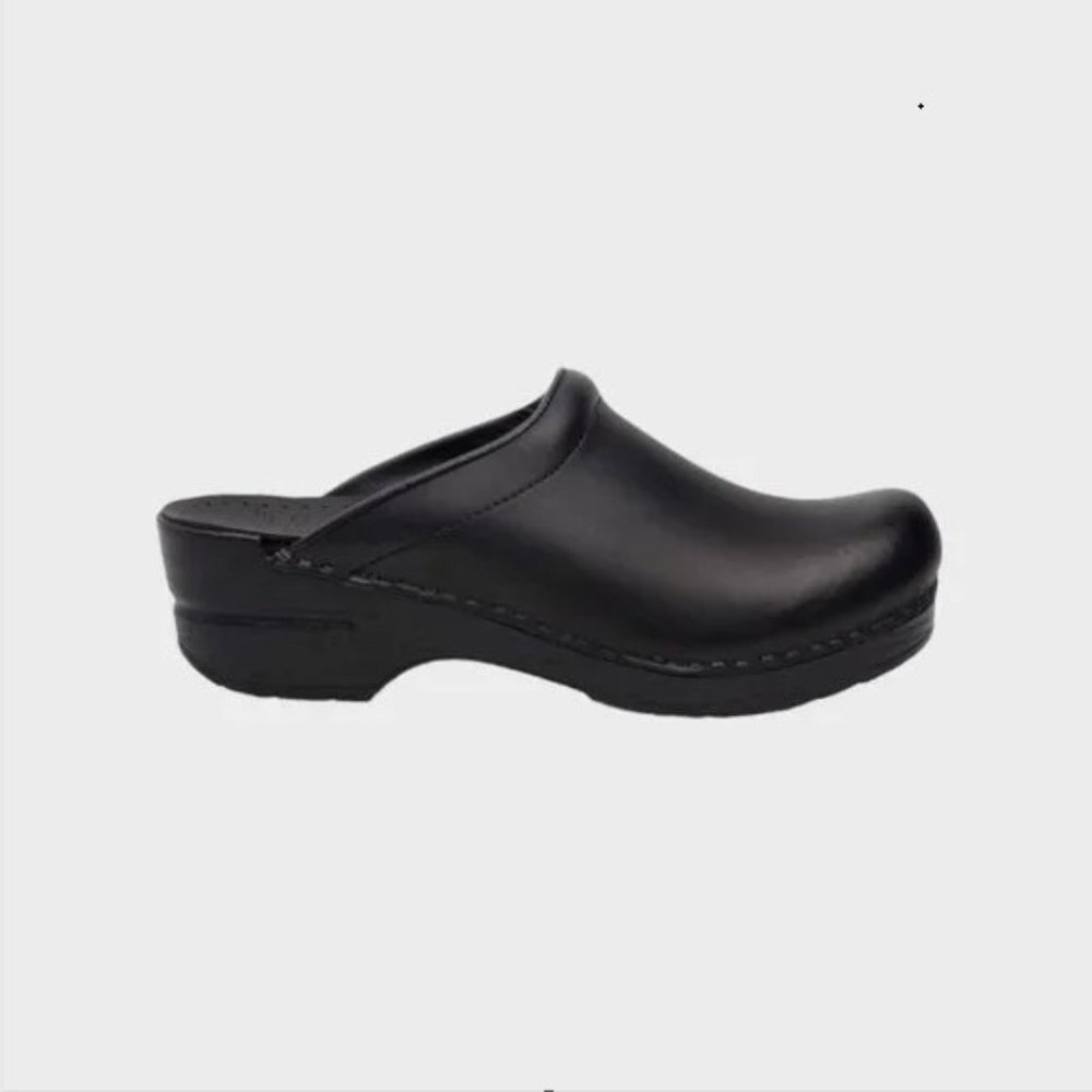 Dansko Sonja Black Oiled Classic Clogs - Size 39